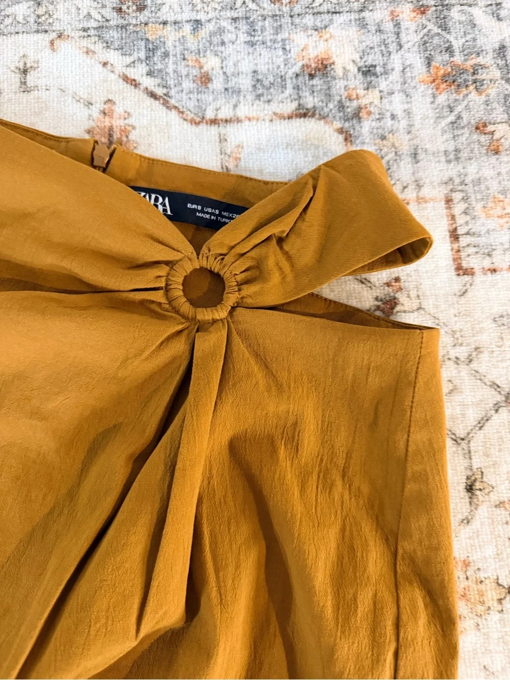Zara brown mini skirt with hip cut out
